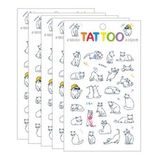 Petit 佩蒂紋身貼紙 TS013, 貓, 5個