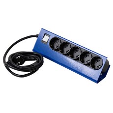 banaco Easy Fix 桌上型延長線 5孔, 藍色, 2m, 1個