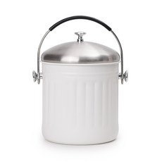 不鏽鋼彩色廚餘桶 3.5L, 白色的