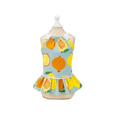 寵物酸甜檸檬柳橙狗狗連身裙, 藍色, 1個