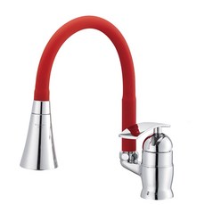 Olivia廚房鵝頸單孔水槽 紅色, 1個