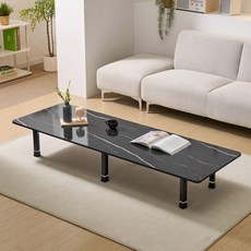 아이캔컴퍼니 국내생산 LPM 모모 폴딩 좌식 4단 높이조절 테이블 고객직접설치, 블랙마블