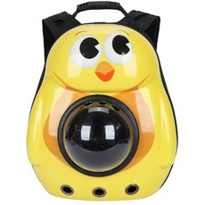 JINHO 반려동물 캐릭터 이동 백팩, 옐로우, 1개