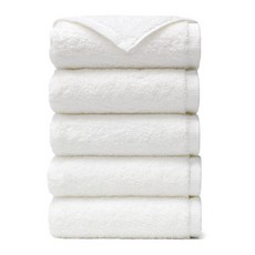 Ashley 現代飯店毛巾 201g 40支精梳棉, 5個, 純白色