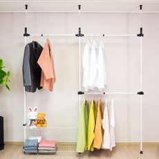 4BNK 원터치 302 슬림 선반 행거, 화이트블랙