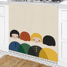 I Love Home 彩色印花魔鬼氈多功能門簾, TYPE1