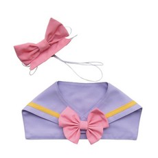 ZAZAZOO 海軍領巾 + 髮帶 + 蝴蝶結, 夢幻紫 + 粉色, 1組