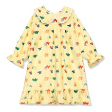 Little rabbit 女孩童冬季塗鴉印花睡裙