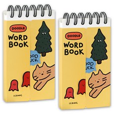 ICONIC Doodle 單字筆記本, 2組, 04 奶油黃