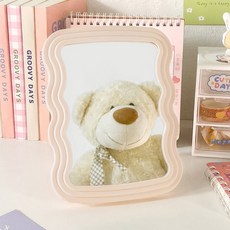 波浪紋桌上型鏡子, 粉紅色