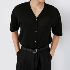 男士夏季V領短袖針織衫 O2087