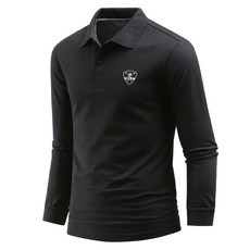 다꾸앙 남성용 크로스샷 골프웨어 상의 자수 긴팔 카라 티셔츠 E05JKA_JL3966