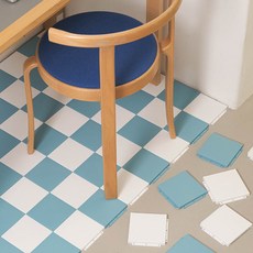 banaco COZZ 組裝式陽臺玄關地板裝潢棋盤格地板貼 方形4入, 白色, 10個