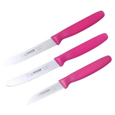기셀 비비드컬러 과도 3종 세트 핑크, 1세트, 톱니과도 + 민과도 + 모양과도