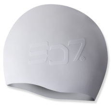 SD7 浮雕矽膠成人泳帽, 白色, 1個