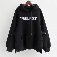 Market A 磨毛鈕扣保暖連帽T恤