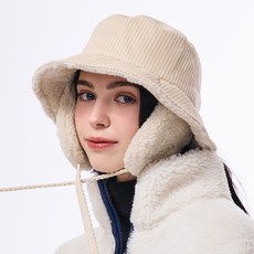 화이트샌즈 여성용 코듀로이 이어머프 먼스터 버킷햇