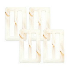 Burberry風格 仿玳瑁皮帶扣 50mm, 4個, 白色