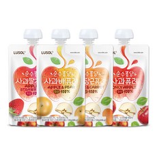 LUSOL 蔬果泥, 蘋果口味+蘋果水梨口味+蘋果草莓口味+蘋果胡蘿蔔口味, 1組