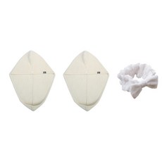 柔軟髮巾 SG26 2入 + 洗臉髮帶套組, 白色, 1套