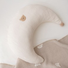 ChezBebe 嬰兒莫代爾華夫格半月形哺乳墊 Shagomi, 象牙白