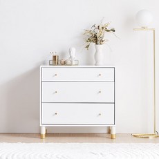 파로마 아리아 800 3단 서랍장 방문설치, 화이트