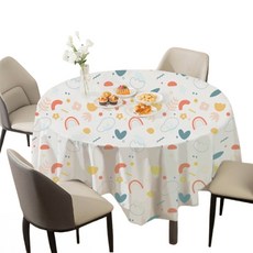 마켓감성 노워시 클린 일회용식탁보 무지개꽃 180 x 180 cm, 5개, 1개입