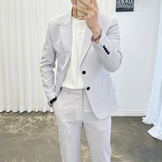 아도르클래식 남성용 텐즈 봄 여름 캐주얼 결혼식 빅사이즈 슬림핏 정장세트