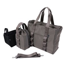 法國設計師款簽名尿布主包+酷包+內袋+背帶套組, Taupe