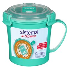 sistema 微波爐用湯品馬克杯多功能蒸鍋 656ml 中型, 薄荷藍綠色, 1個