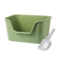 DINGDONGPET 籃子特大型貓砂盆 + 貓砂鏟, 1個, 綠色