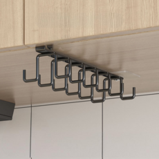 B2WIN 廚房杯架 寬2cm, 黑色, 1個