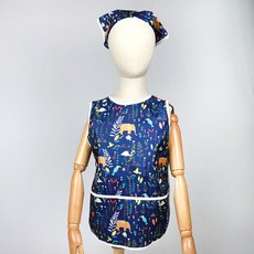 베베슈에뜨 아동용 방수 민소매 앞치마 + 두건 세트