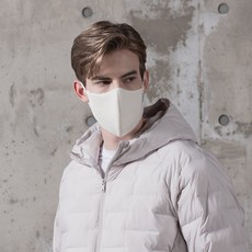 Leflex 運動保暖貼合針織防寒口罩, 1個, 白色