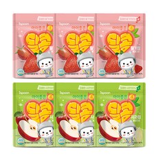아이스푼 아이좋은 달콤 과일칩 사과 12g x 3p + 딸기 12g x 3p, 1세트, 사과, 딸기