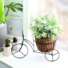 도시정원 조화 열매 유칼립투스 별 꽃 + 자전거 소품, 화이트, 1세트