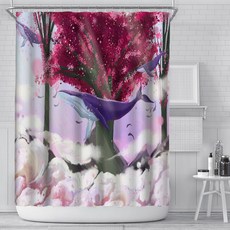 MarketA 花卉風景盛開浴簾 TYPE10 150 x 180 cm, 1個