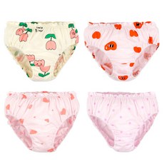 Maykids 女童款鬱金香愛心印花三角內褲 4件組