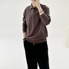 Ador Classic單色鈕扣翻領大學T 長袖T恤