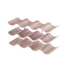 3層波浪木紋紅酒架, 單色, 1個