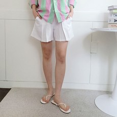 亞麻對褶短褲 夏季孕婦裝 A913