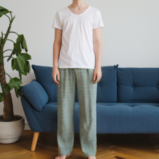 소프트홀릭 남성용 체크 잠옷 바지