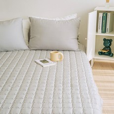 atonalo 100%莫代爾絎縫固定帶床墊, 灰色