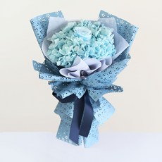 Garden in the City 永生繡球玫瑰花束, 藍色