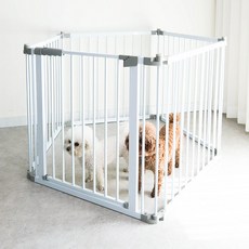 딩동펫 반려동물 스마트 반자동 안전문 울타리 5단, 화이트, 1