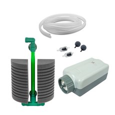 水族箱用打氣機 BT-A35 + 海綿過濾器 SP-L4 + 風管 氣泡石 止逆閥 套組, 1套
