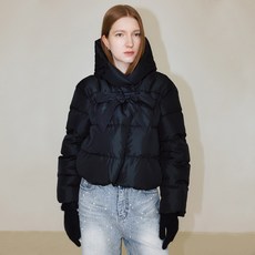 콤스튜디오 여성용 리본 숏 덕 다운 패딩