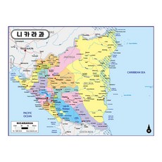 Map.Come 尼加拉瓜行政地圖塗層 110 x 78cm, 1個