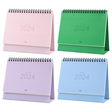 Pink Foot 4000 2024年Bonjour桌曆 4種組, 綠色、粉紅色、藍色、紫色, 1組