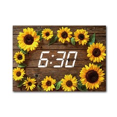 홈마인 LED 시계 캔버스 프린팅 액자 해바라기 A3, 01